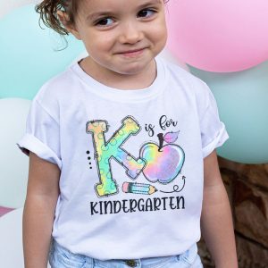 K Is For Kindergarten Teacher Tie Dye Back to School Kinder T Shirt 1 2