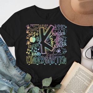 Kindergarten Teachers Typography Back To School Student Kids T Shirt 3