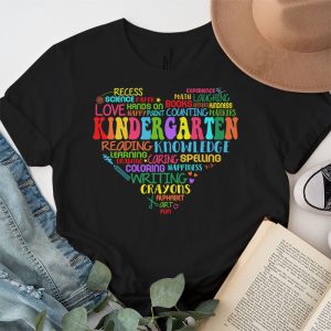 Kindergarten Teachers Typography Back To School Student Kids T Shirt 3 4