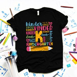 Kindergarten Teachers Typography Back To School Student Kids T Shirt 4 2