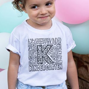 Kindergarten Teachers Typography Back To School Student Kids T Shirt 4 3