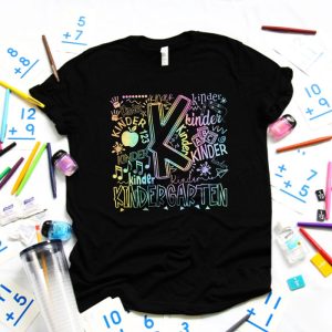 Kindergarten Teachers Typography Back To School Student Kids T Shirt 4