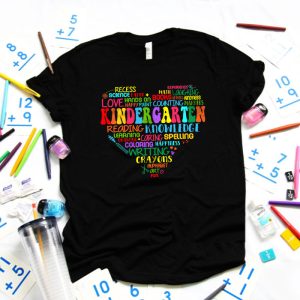 Kindergarten Teachers Typography Back To School Student Kids T Shirt 4 4