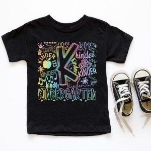 Kindergarten Teachers Typography Back To School Student Kids T Shirt 6