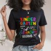 Kindergarten Where The Adventure Begins Back To School Teacher Kids T-Shirt