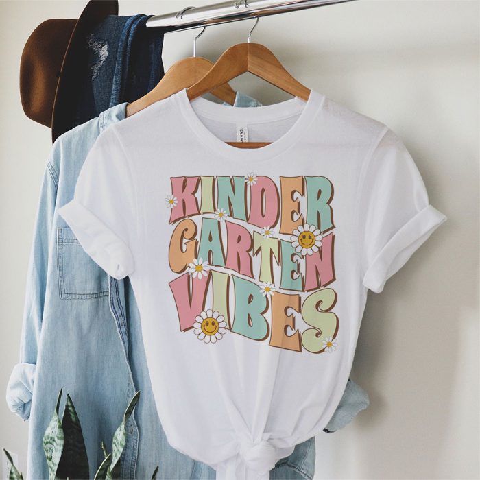 Kinhdergarten Vibes Kindergarten Team Retro 1st Day Of School T Shirt 1