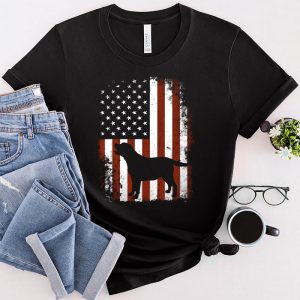 Lab Dog Holding Funny American Flag Labrador Dog Lover Gifts T Shirt 2 2