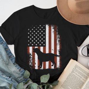 Lab Dog Holding Funny American Flag Labrador Dog Lover Gifts T Shirt 4 2