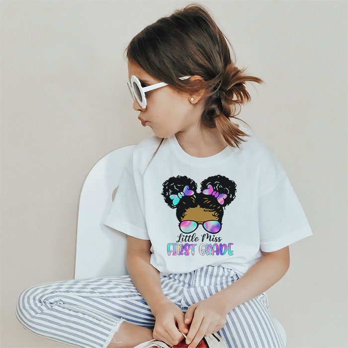 Little Miss 1st Grade Girls Back To School Shirt Daughter T-Shirt c