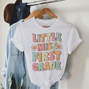 Little Miss First Grade Girls Back To School Retro Daughter T Shirt 2 1