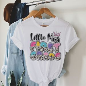 Little Miss First Grade Girls Back To School Retro Daughter T Shirt 3 1