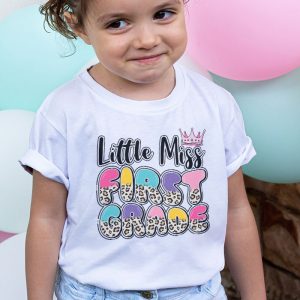 Little Miss First Grade Girls Back To School Retro Daughter T Shirt 3 2