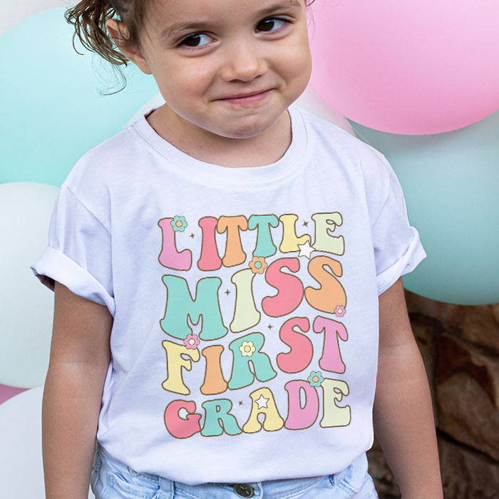 Little-Miss-First-Grade-Girls-Back-To-School-Retro-Daughter-T-Shirt-4-2 Little Miss First Grade Girls Back To School Retro Daughter T Shirt 4 2