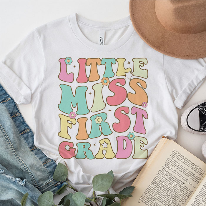 Little-Miss-First-Grade-Girls-Back-To-School-Retro-Daughter-T-Shirt-4-3 Little Miss First Grade Girls Back To School Retro Daughter T Shirt 4 3