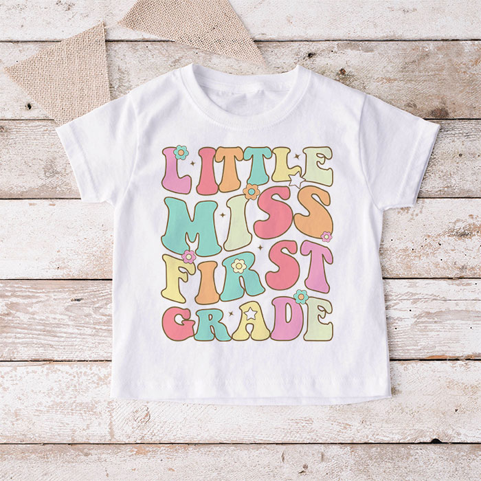 Little-Miss-First-Grade-Girls-Back-To-School-Retro-Daughter-T-Shirt-4-4 Little Miss First Grade Girls Back To School Retro Daughter T Shirt 4 4