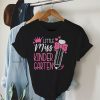 Little Miss Kindergarten Girls Back To School Retro Daughter T-Shirt 1