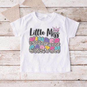 Little Miss Kindergarten Girls Back To School Retro Daughter T Shirt 3 4