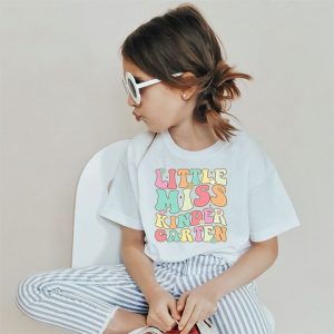 Back To School Little Miss Kindergarten Girl Retro Gift T-Shirt 4
