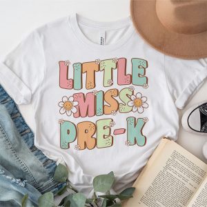 Little Miss Pre K Girls Back To School Retro Daughter T Shirt 2 3