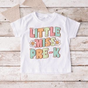 Little Miss Pre K Girls Back To School Retro Daughter T Shirt 2 4