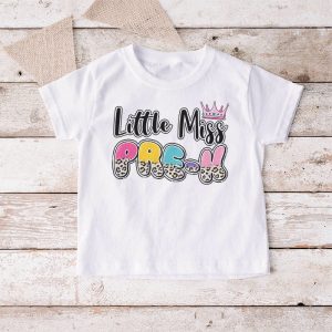 Little Miss Pre K Girls Back To School Retro Daughter T Shirt 3 4