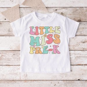 Little Miss Pre K Girls Back To School Retro Daughter T Shirt 4 4