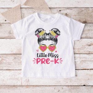 Little Miss Pre K Girls Back To School Shirt Daughter T Shirt 4