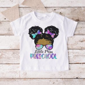 Little Miss Preschool Back To School Bun Girl Special T-Shirt 1 4 Little Miss Pre K Girls Back To School Shirt Daughter T Shirt c 4