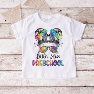 Little Miss Preschool Back To School Bun Girl Special T-Shirt 3 4 Little Miss Preschool Girls Back To School Shirt Daughter T Shirt a 4