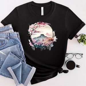 Mount Fuji Japan Cherry Blossoms Japanese Garden Special Japan Art T-Shirt 1