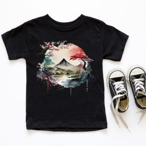 Mount Fuji Cherry Blossoms Geisha Japanese Garden Japan Art T Shirt 5 1