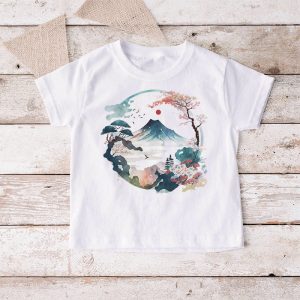 Mount Fuji Cherry Blossoms Geisha Japanese Garden Japan Art T Shirt 5 2