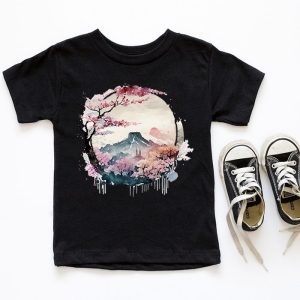 Mount Fuji Cherry Blossoms Geisha Japanese Garden Japan Art T Shirt 5