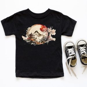 Mount Fuji Cherry Blossoms Geisha Japanese Garden Japan Art T Shirt 5 4