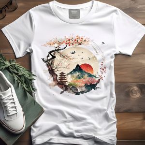 Mount Fuji Japan Cherry Blossoms Japanese Garden Special Japan Art T-Shirt 4