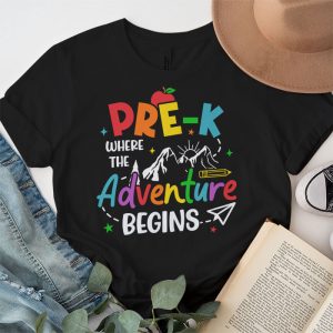 Pre K Where The Adventure Begins Back To School Teacher Kids T Shirt 4 1