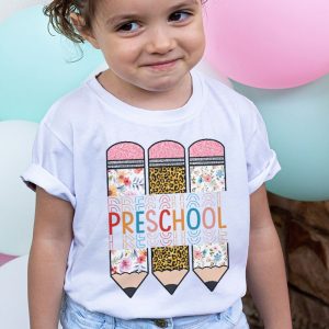 Preschool Leopard Pencil Retro Teachers Back To School T Shirt 2