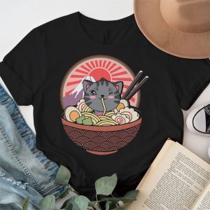 Ramen Cat Kawaii Anime Japanese Kawaii Neko T Shirt 2 2