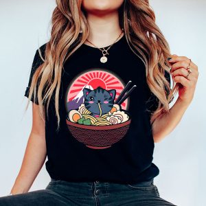 Ramen Cat Kawaii Anime Japanese Kawaii Neko T Shirt 2 3