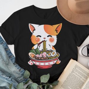 Ramen Cat Kawaii Anime Japanese Kawaii Neko T Shirt 3 2