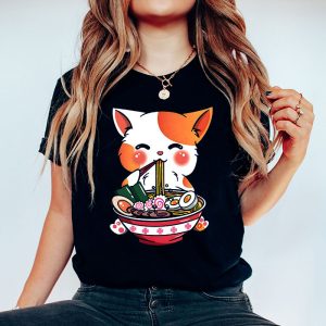 Ramen Cat Kawaii Anime Japanese Kawaii Neko T Shirt 3 3