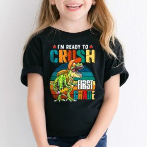 Ready To Crush 1ST Grade Dinosaur Back to School Kid Boys T Shirt 2