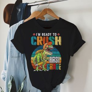 Back To School Gifts Ready To Crush 1st Grade Dinosaur T-Shirt 1