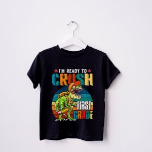Ready To Crush 1ST Grade Dinosaur Back to School Kid Boys T Shirt 4
