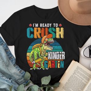 Ready To Crush Kindergarten Dinosaur Back to School Kid Boys T Shirt 3