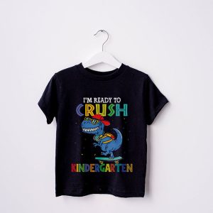 Ready To Crush Kindergarten Dinosaur Back to School Kid Boys T Shirt a 4