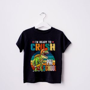 Ready To Crush Pre K Dinosaur Back to School Kid Boys T Shirt 4