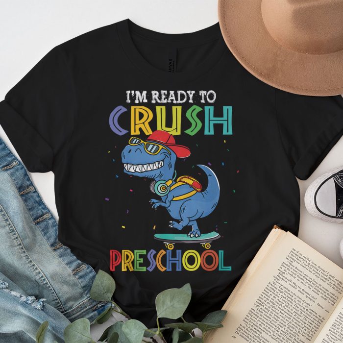 Ready To Crush Pre K Dinosaur Back to School Kid Boys T Shirt a 3
