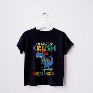 Ready To Crush Pre K Dinosaur Back to School Kid Boys T Shirt a 4
