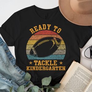 Back To School Shopping Ready To Tackle Kindergarten Rugby Football T-Shirt 2 2 Ready To Tackle Kindergarten Football First Day Of School T Shirt 2 2